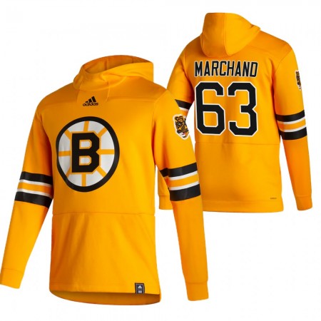 Pánské Boston Bruins Brad Marchand 63 2020-21 Reverse Retro Pullover Mikiny Hooded